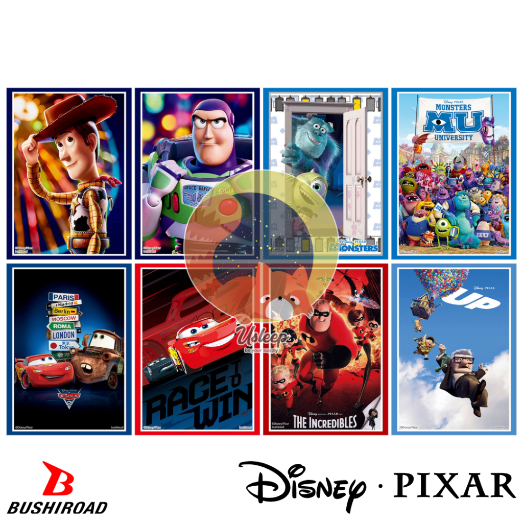 Bộ sưu tập tay áo Bushiroad PIXAR: TOY STORY Woody, Buzz Lightyear, Monsters, Inc., Cars 2, Cars Lig