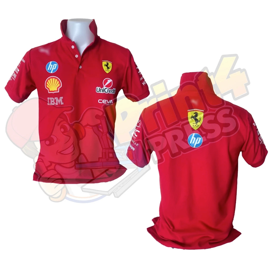 Áo Polo Đỏ Ferrari F1 F1 2025 1 Vải Cotton 1