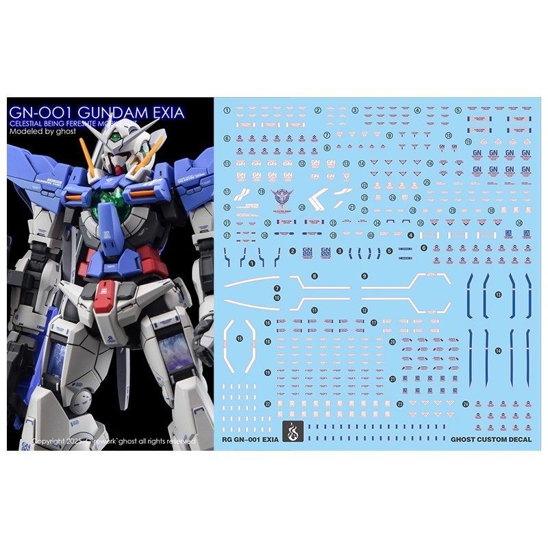 DECAL Water [GHOST] RG 1 / 144 Exia gundam Đèn đen phản quang