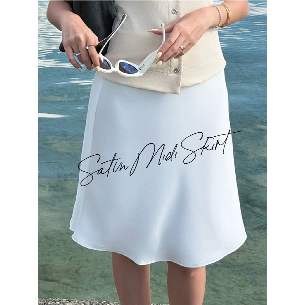 VÁY / Vải MIDI SEASON STUDIO-SATIN