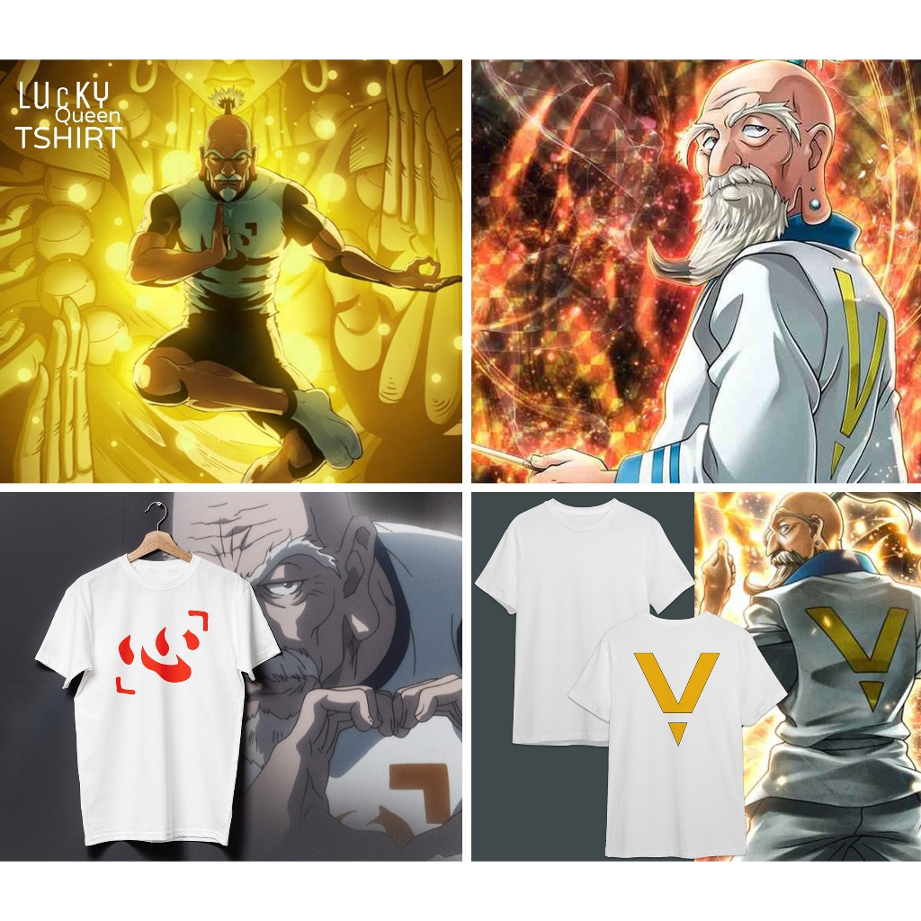 Áo Thun Isaac Netero Họa Tiết Mặc Trong HunterxHunter Hoạt Hình 2 Phong Cách Áo Sơ Mi Trắng