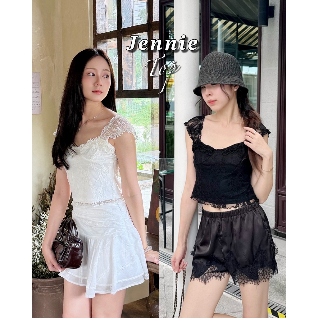 Imily.style: Áo sơ mi ren Jennie Top 26036