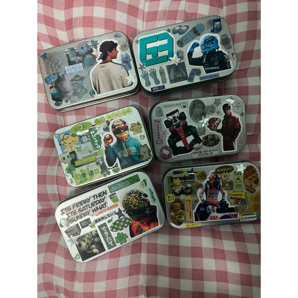 Hộp thiếc Iron Racing Sticker Formula 1 (F1) Phong cách Nhật Bản dễ thương