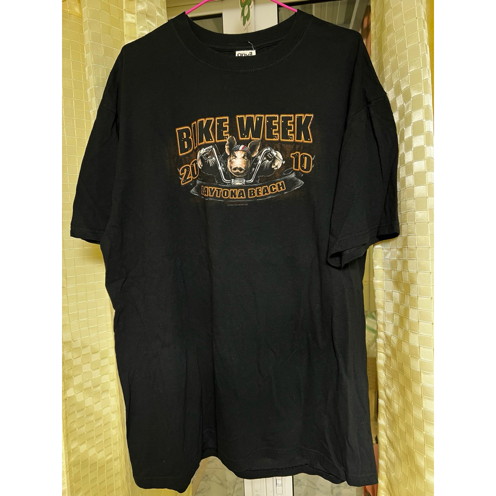 Harley Davidson Daytona Beach Bike Week Áo thun màu đen họa tiết xe máy