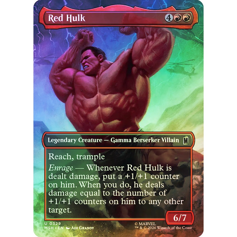MTG - Magic The Gathering - Marvel Super Heroes - Red Hulk - Near Mint - Foil