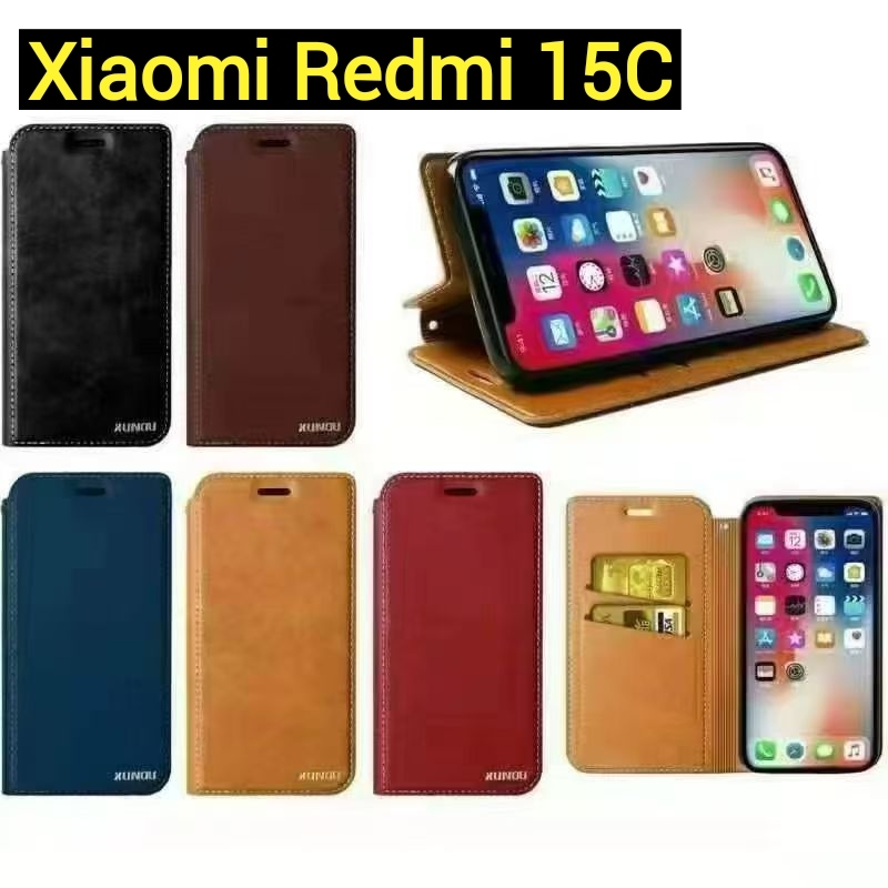 Ốp lưng lật mô hình Poco C85 / Redmi 15c Xiaomi Redmi 15 / Xiaomi 15c Từ có thể lưu trữ danh thiếp