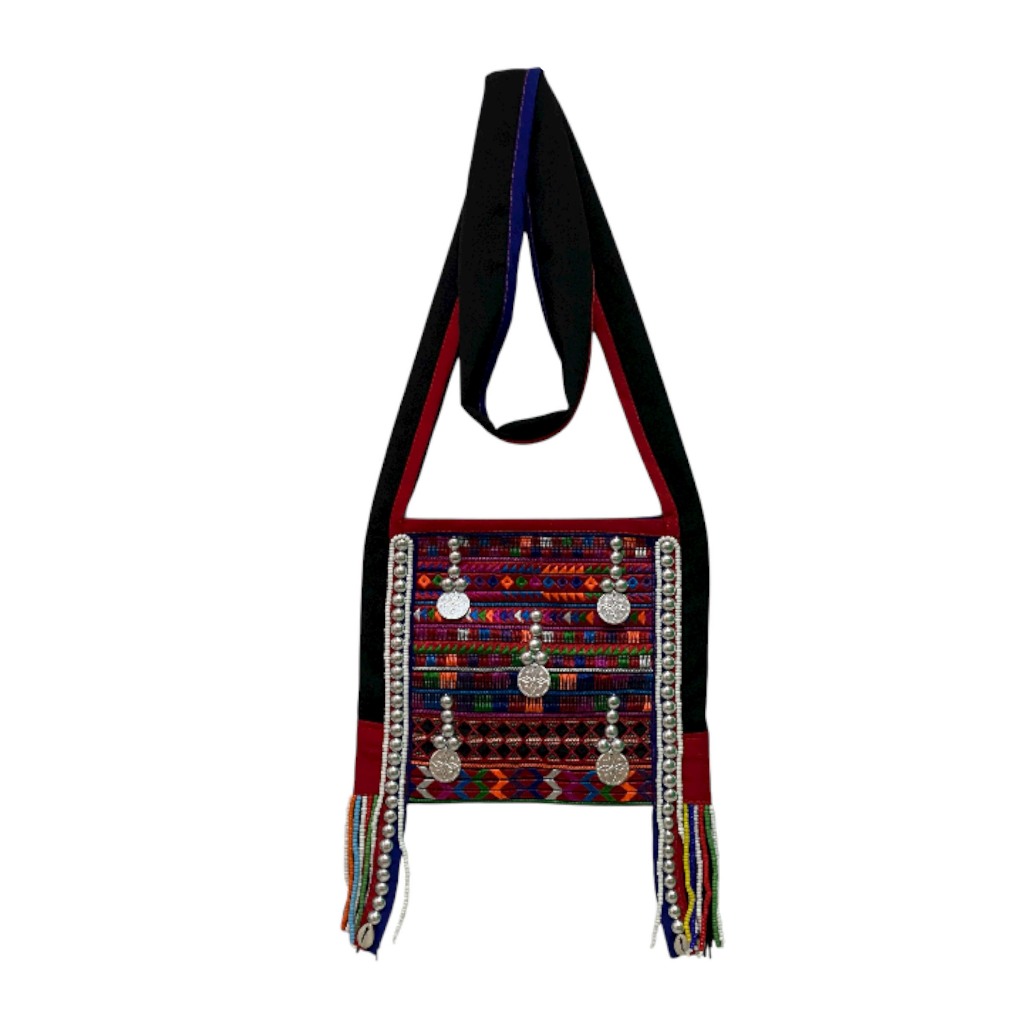 Túi đeo vai Grandma Akha Tribe Brothers (Kích thước 0,5x9,5x8 inch) Top 1 Túi dây kéo / Bên trong 1 