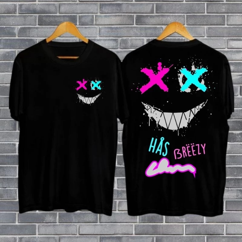 Kaos Distro Pria Áo thun cao cấp Distro Motif Smile Bluee / Kaos Distro cao cấp