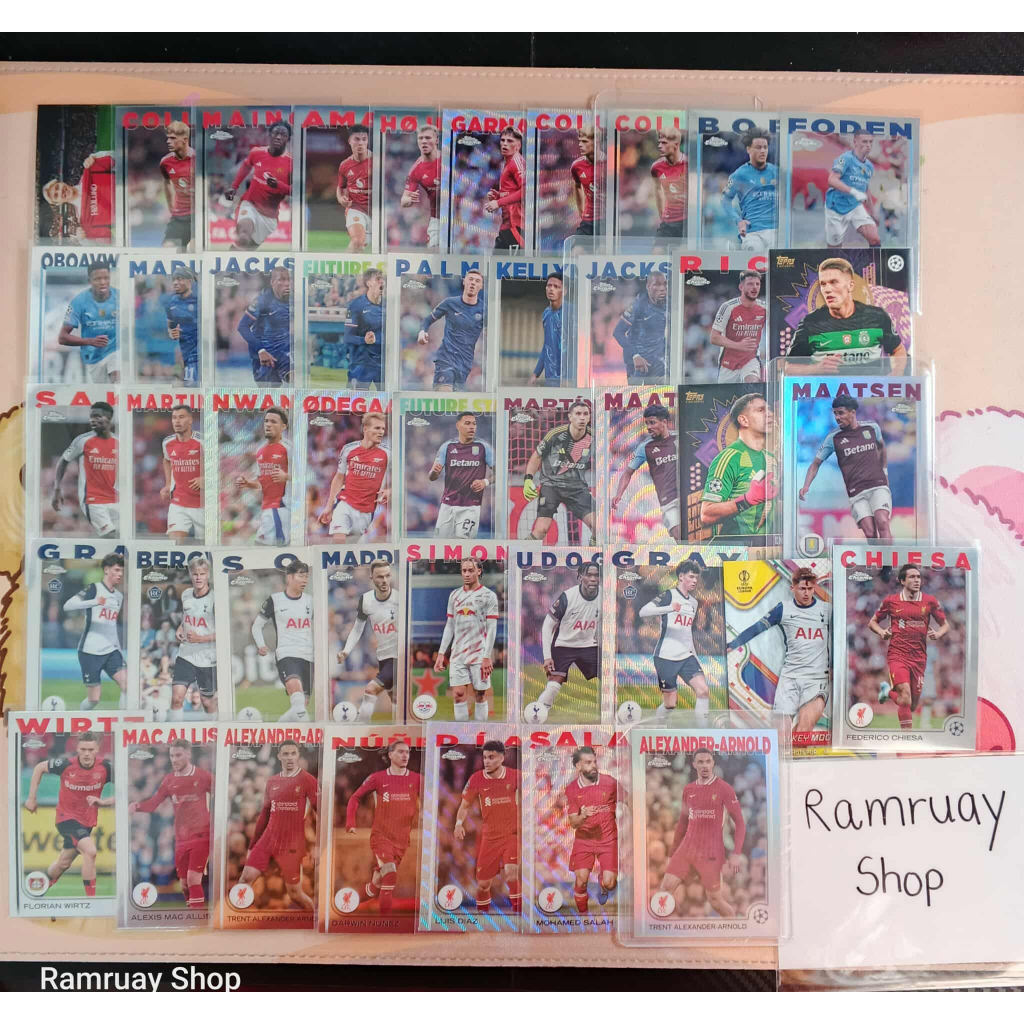 Topps UEFA 2024 Cầu thủ bóng đá Thẻ Man United Liverpool Arsenal Chelsea City Tottenham Manchester V