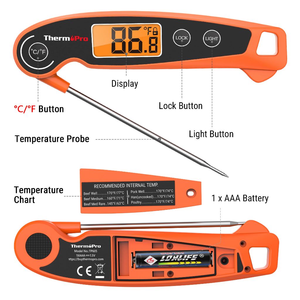 Nhiệt kế kỹ thuật số chống nước ThermoPro Model TP605