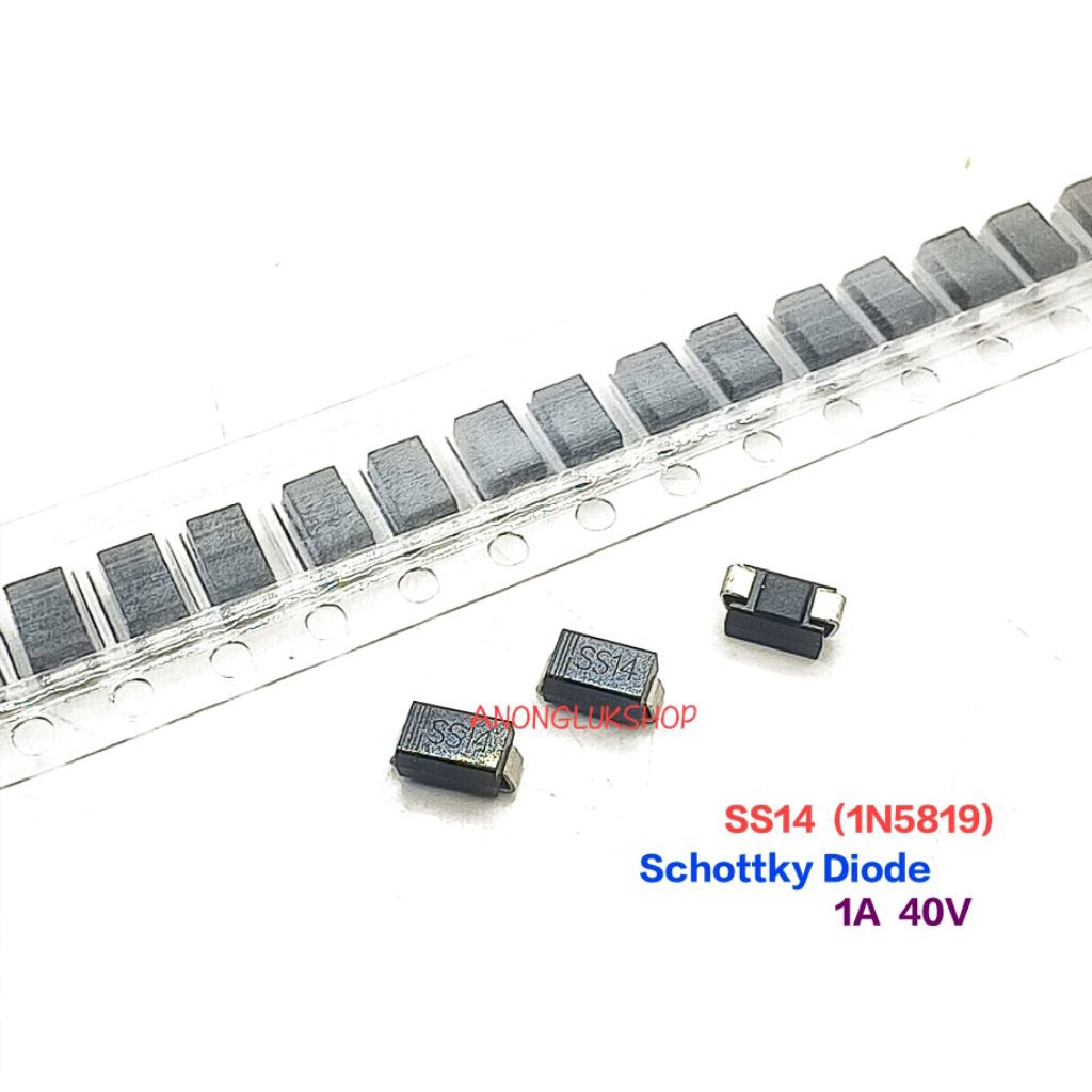 10 Miếng SS14 SMD 1N5819 IN5819 Schottky Diode Chỉnh Lưu 1A 40V Máy In Sốc