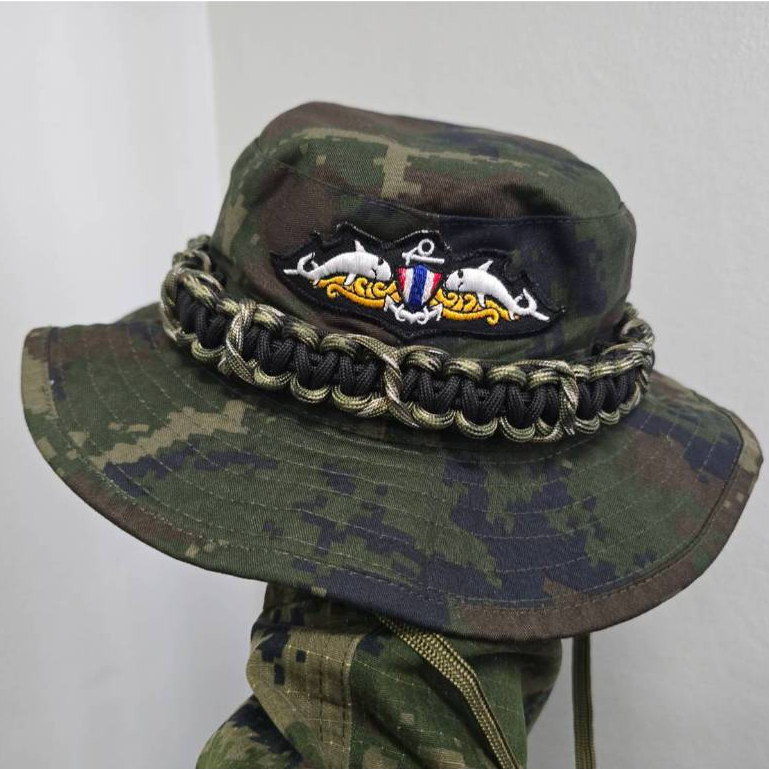 Mũ ngụy trang NAVY có dây bện Logo SEAL phía trước