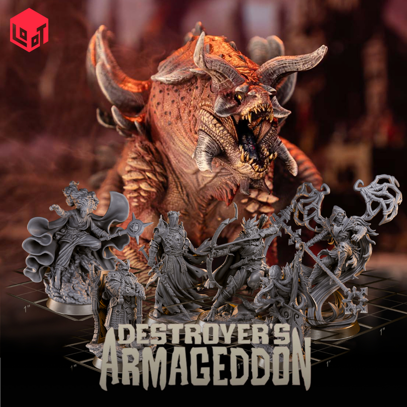 DnD Miniature I Destroyers Armageddon-Game Board Model (Nhựa không sơn) Đế 1-2 inch
