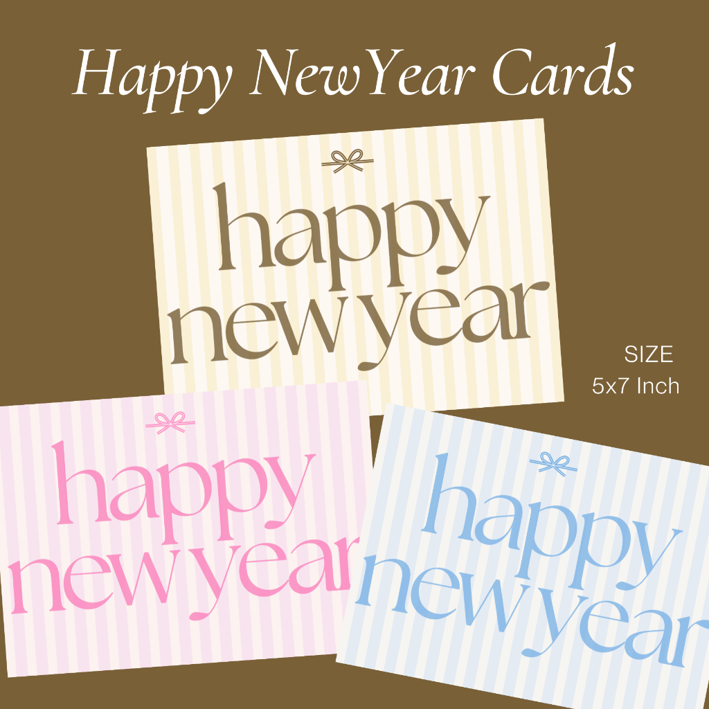 Thẻ bưu thiếp chúc mừng năm mới (Size 5x7 inch)
