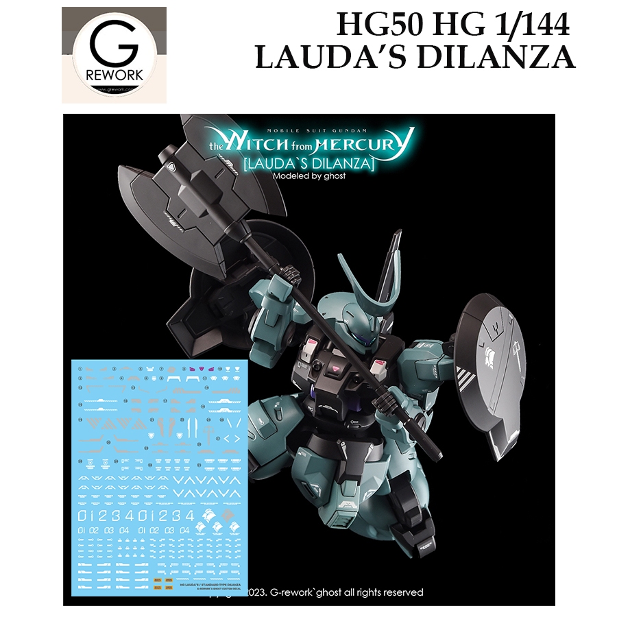 ❈ ้ ❈ [G-Rework] HG 50 LAUDA 'S DILANZA the Witch from MERCURY GUNDAM NƯỚC SLIDE DECAL HG 1 / 154 HG