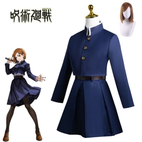 Anime Jujutsu Kaisen Cosplay Trang Phục Nữ Kugisaki Nobara Tóc Giả Trang Phục
