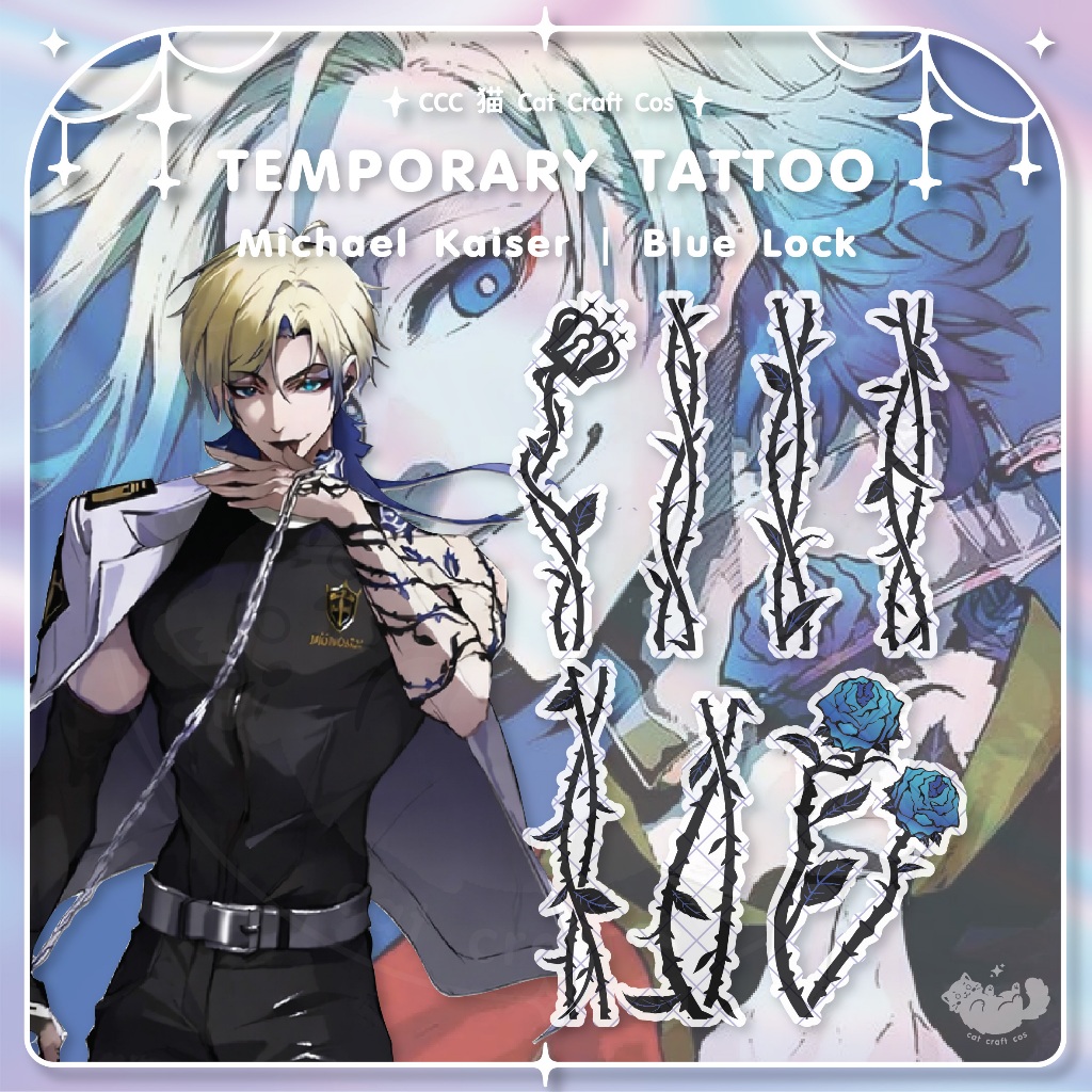 Hình xăm Michael Kaiser Blue Lock Hình xăm hình mờ tạm thời Cosplay | SOC