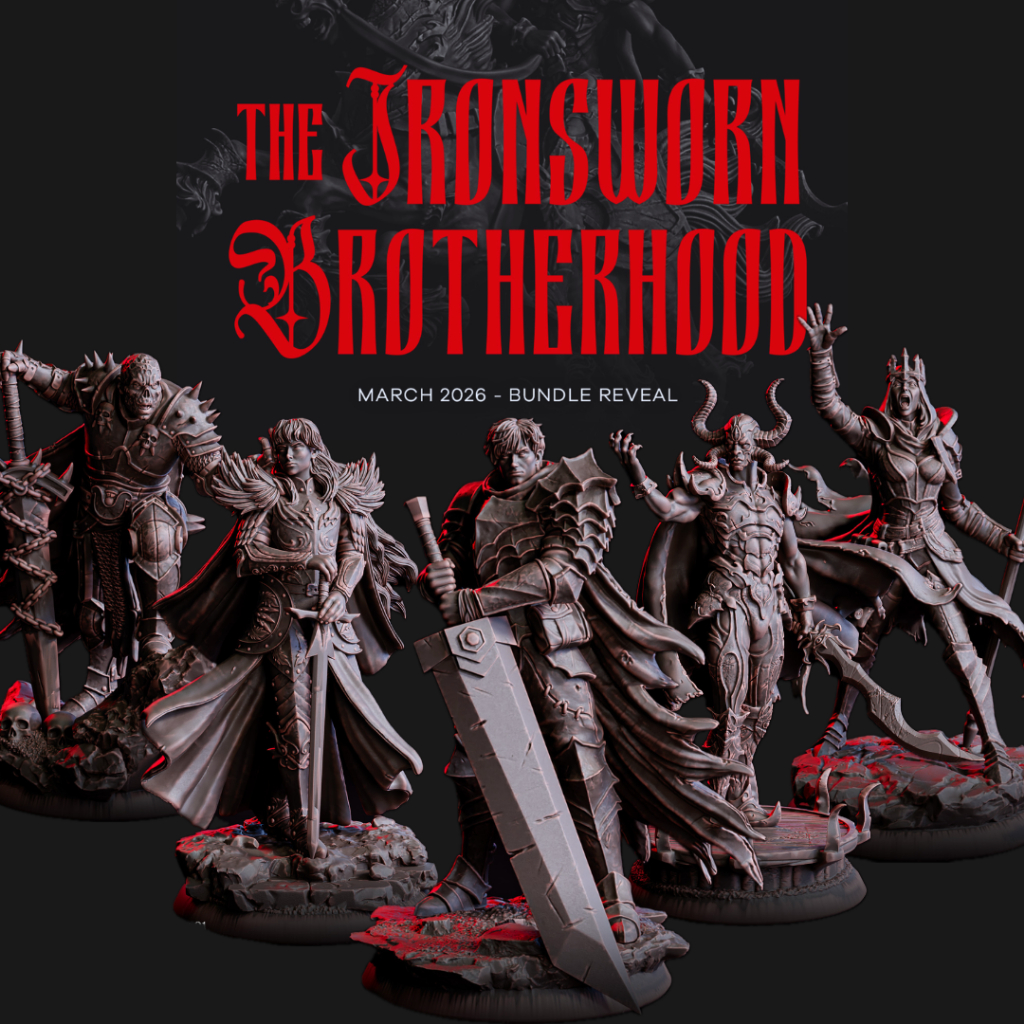 DnD Miniature I The Ironsworn Brotherhood-Game Board Model (Nhựa không sơn) Đế 1 Inch