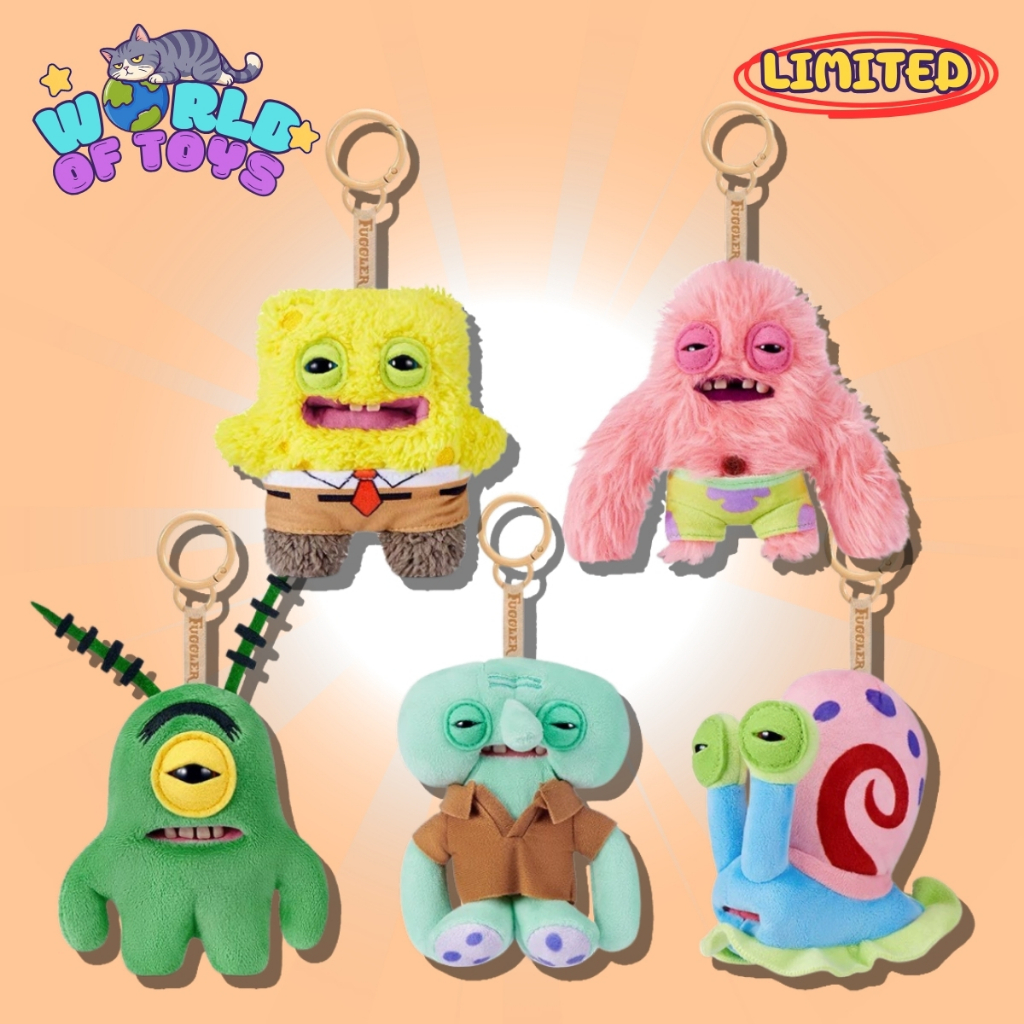 ️ GIỚI HẠN ️ ❥ ่ ❈ 24 ❈ FUGGLER Funny Ugly Monster Sponge Bob Squarepants Series Móc khóa