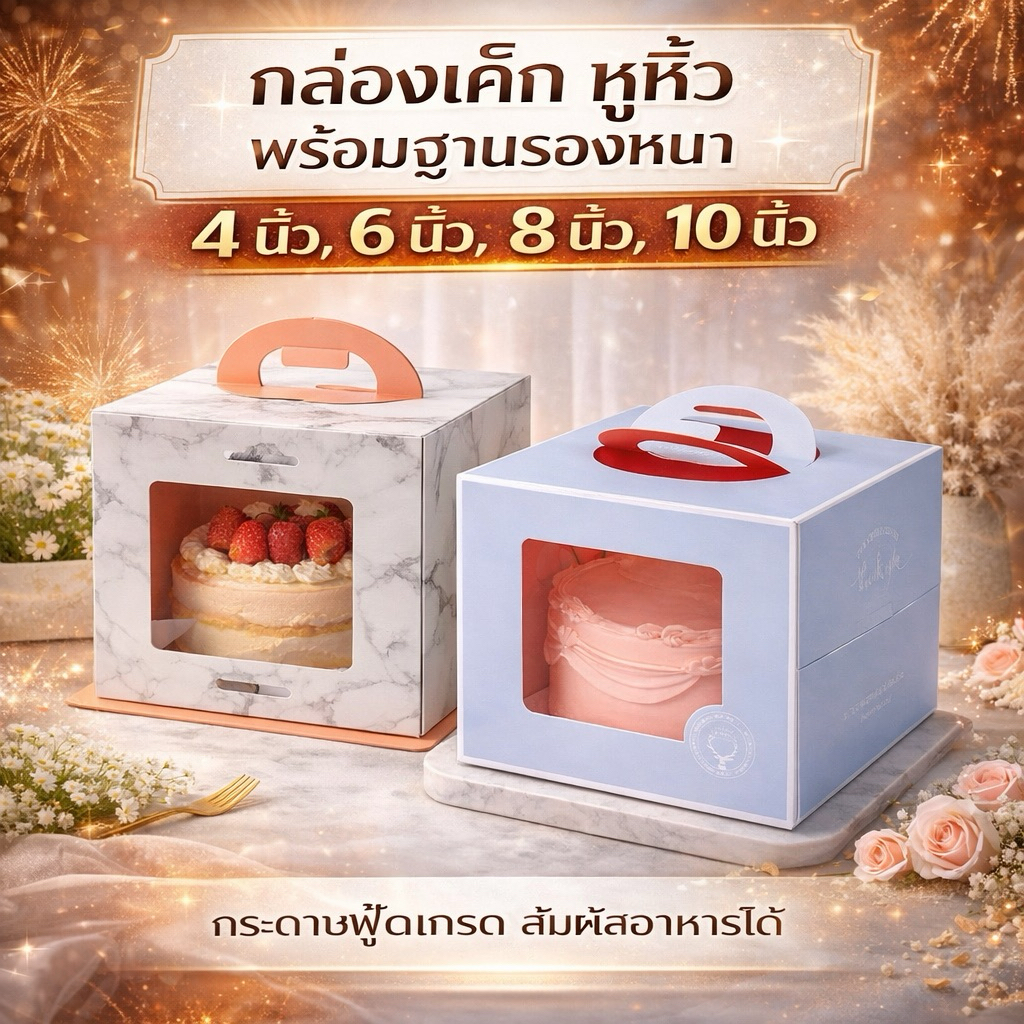 Hộp Bánh Tay Cầm Cao Có Đế (Nửa Pound 1 3 Pound 4 Pound)