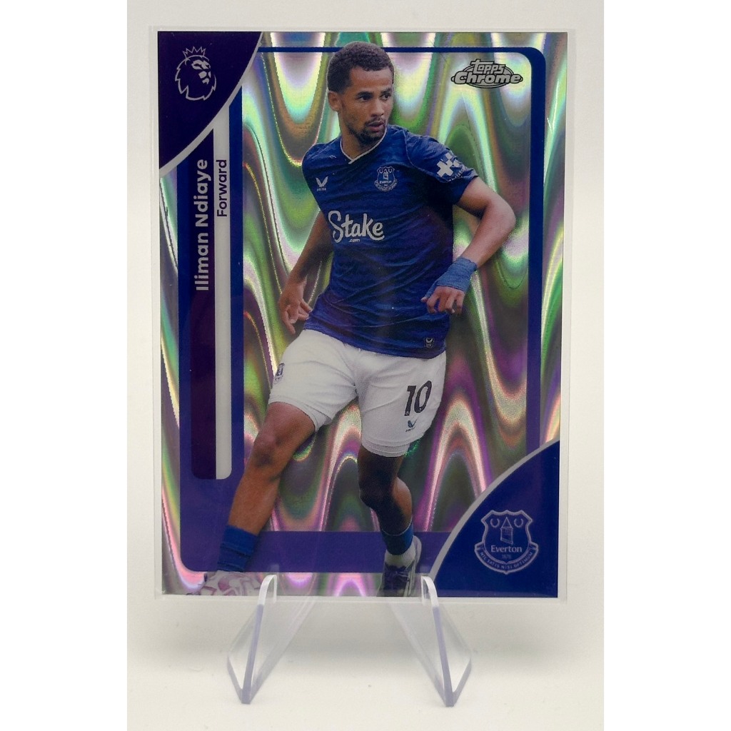 Iliman Ndiaye 's Chrome Premier League Topps Màu áo sơ mi Everton (Everton)