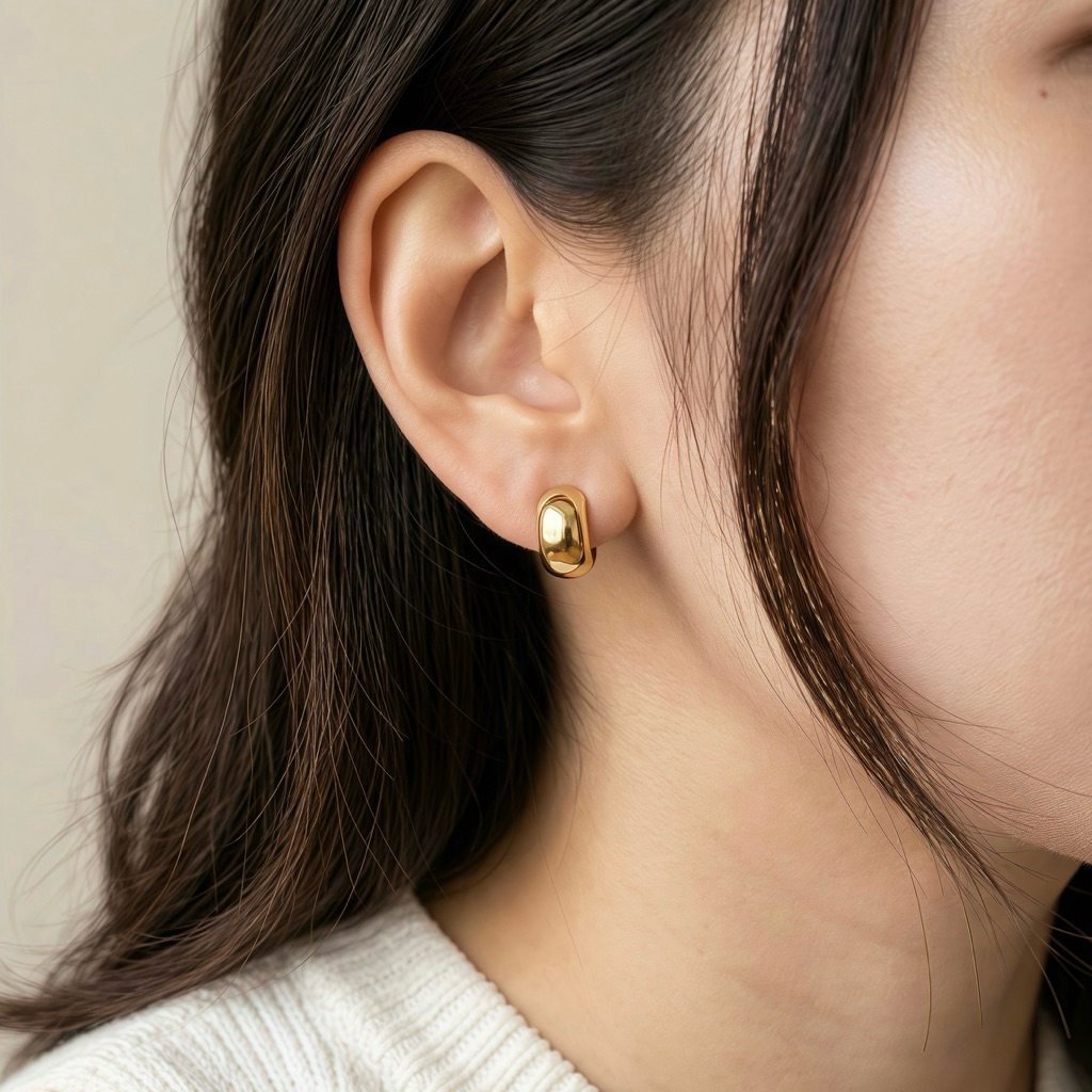 Bông tai TIARA Dovie (Thép không gỉ mạ 18k) Thép vàng 18k có thể phơi ra nước Không bong tróc Không 