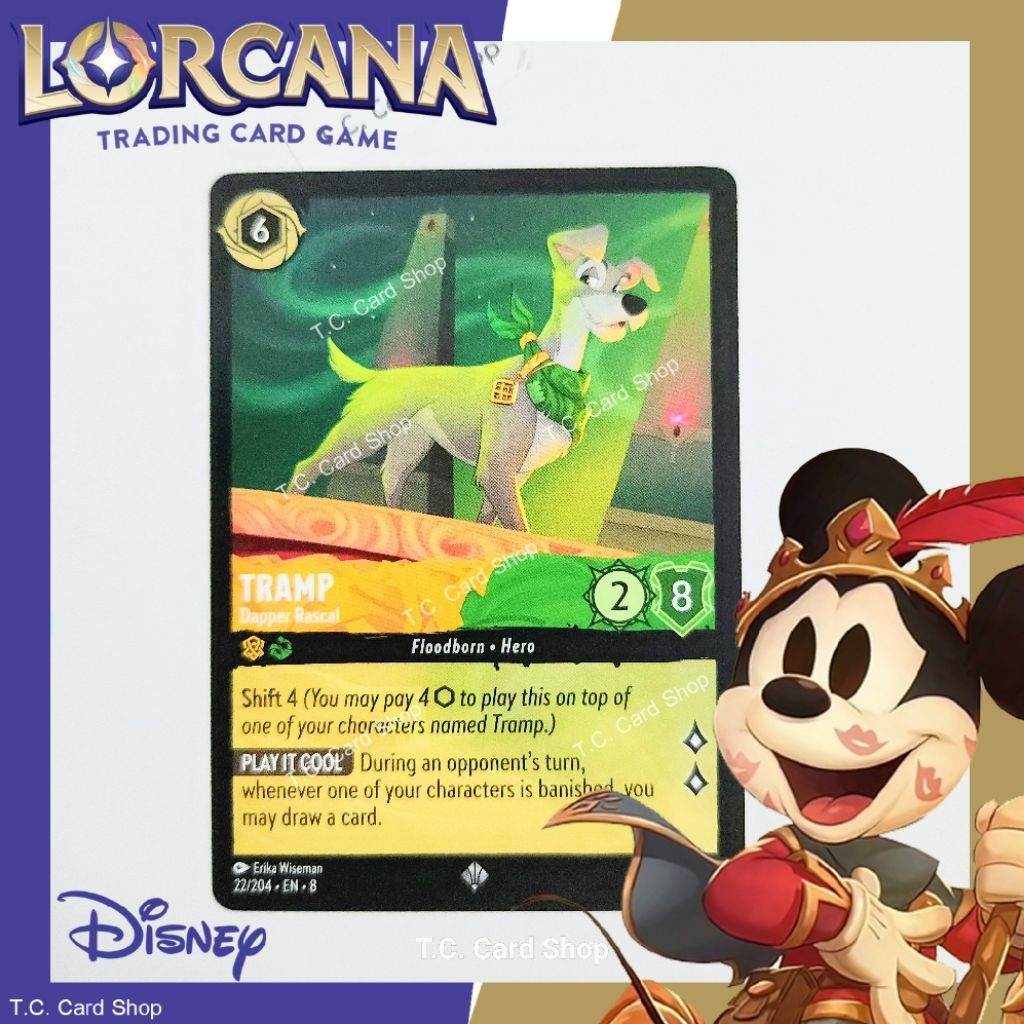Tramp-Dapper Rascal EN8 22 / 204 Siêu Hiếm (Triều đại của Jafar) -Disney Lorcana (Disney Lorcana)