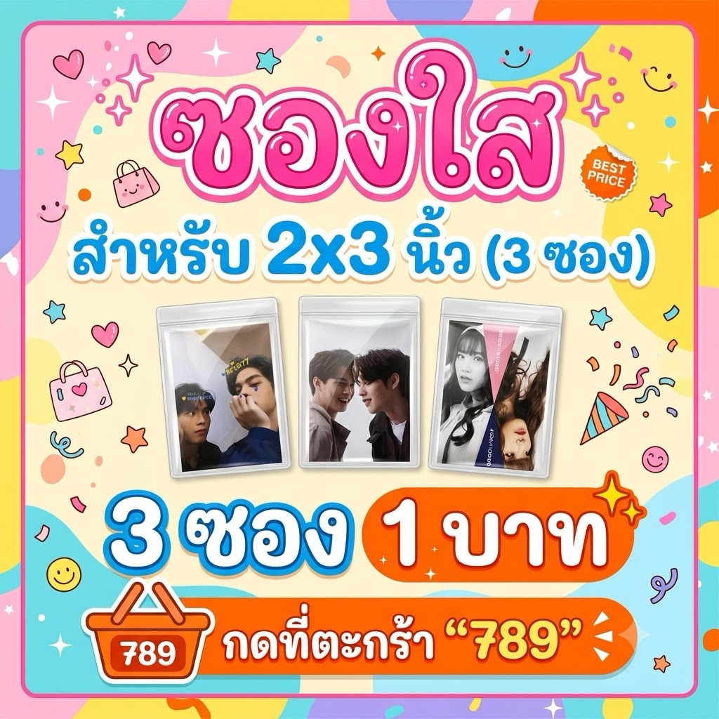 789 3 Gói 1 Bạt Phong Bì Thủy Tinh Trong Suốt Túi OPP Kích Thước 2x3 Inch / Dành Cho Polaroid / Nam 