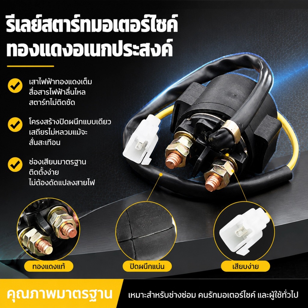 LEO-T 12V Xe Máy Khởi Động Rơ Le Cuộn Dây Điện Từ Cho Xe Tay Ga ATV GY6 50-250cc Go-Kart