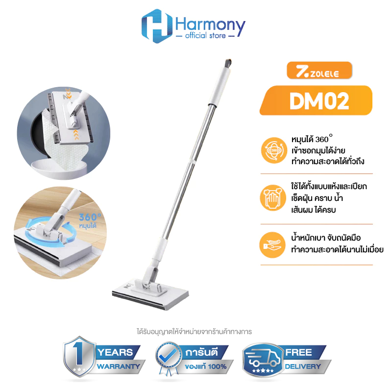 ZOLELE Mini Bụi Cây Lau Nhà Mẫu DM02 Xoay 360 Đa Năng Sàn Kính Vệ Sinh Microfiber Dễ Dàng Lắp Ráp