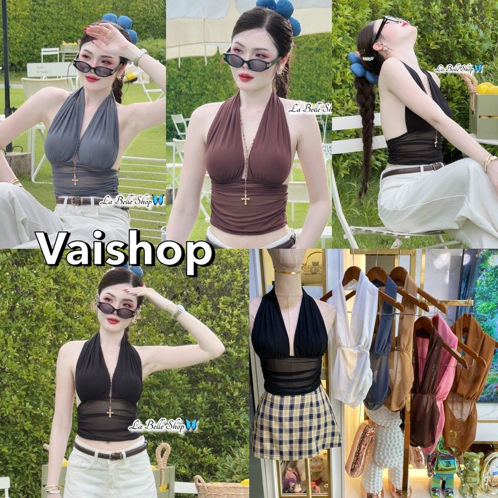 Halter Top Split The Ngực Show Off The Back Đẹp Và Sang Trọng Bí Mật Nóng LB 29 Wai shop