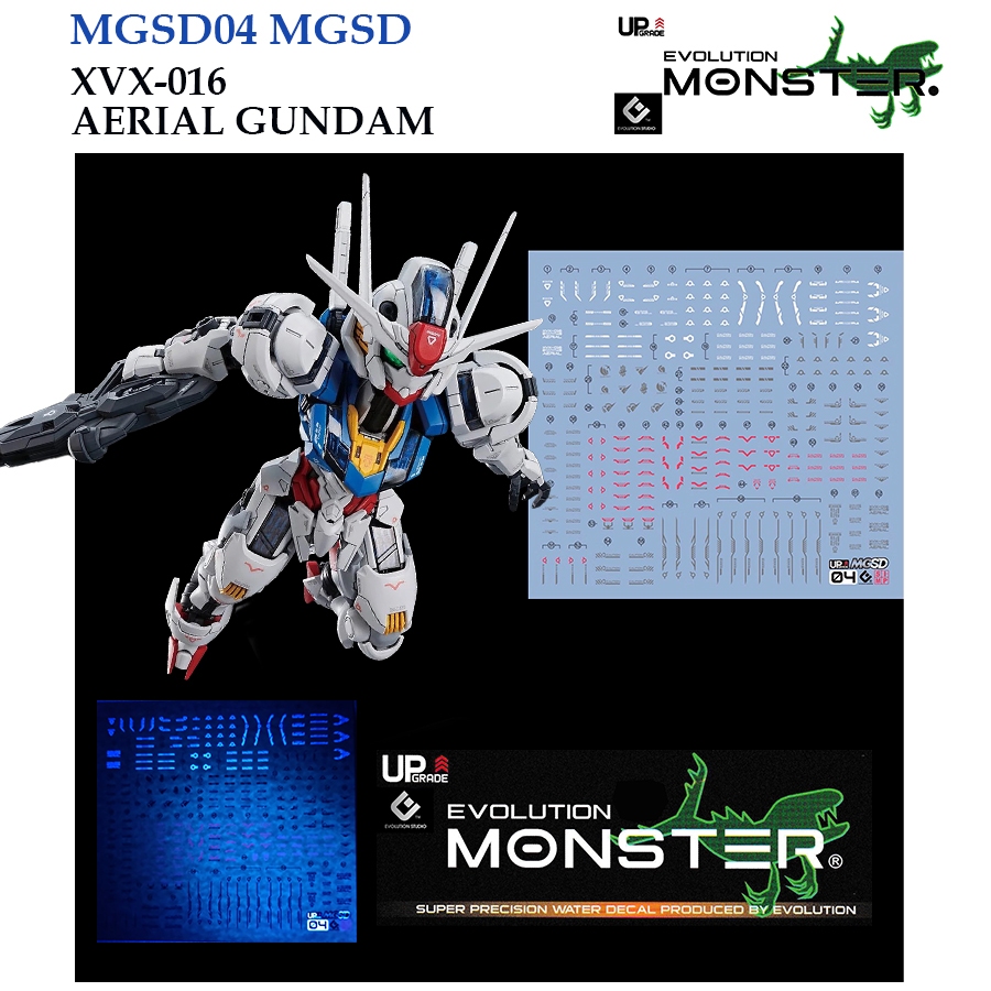 DECAL NƯỚC [MONSTER EVO] MGSD 04 XVX-016 AERIAL GUNDAM FLUORESCENT SLID04