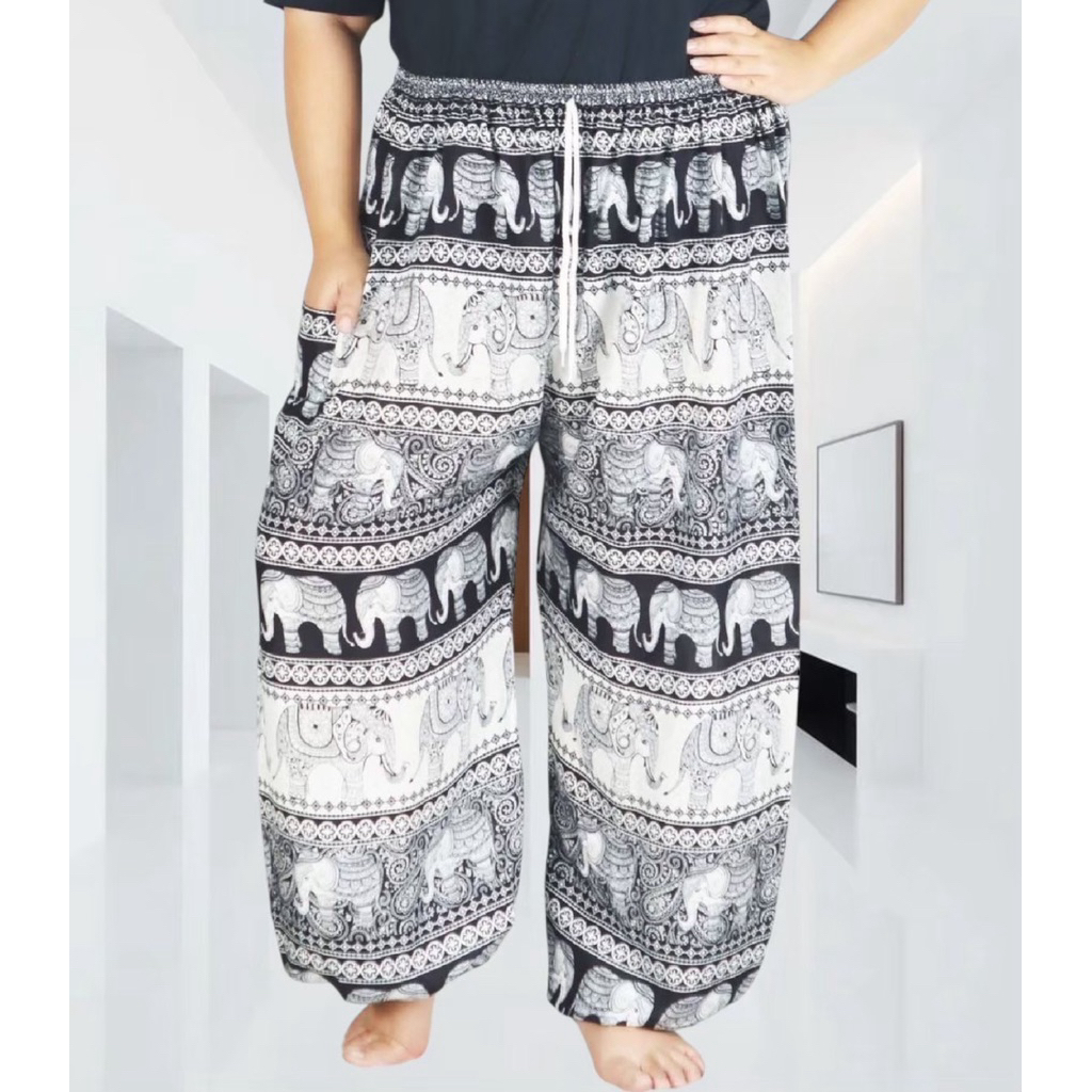Inter Plus Size Quần eo dây rút Spun Vải Rayon (inter)