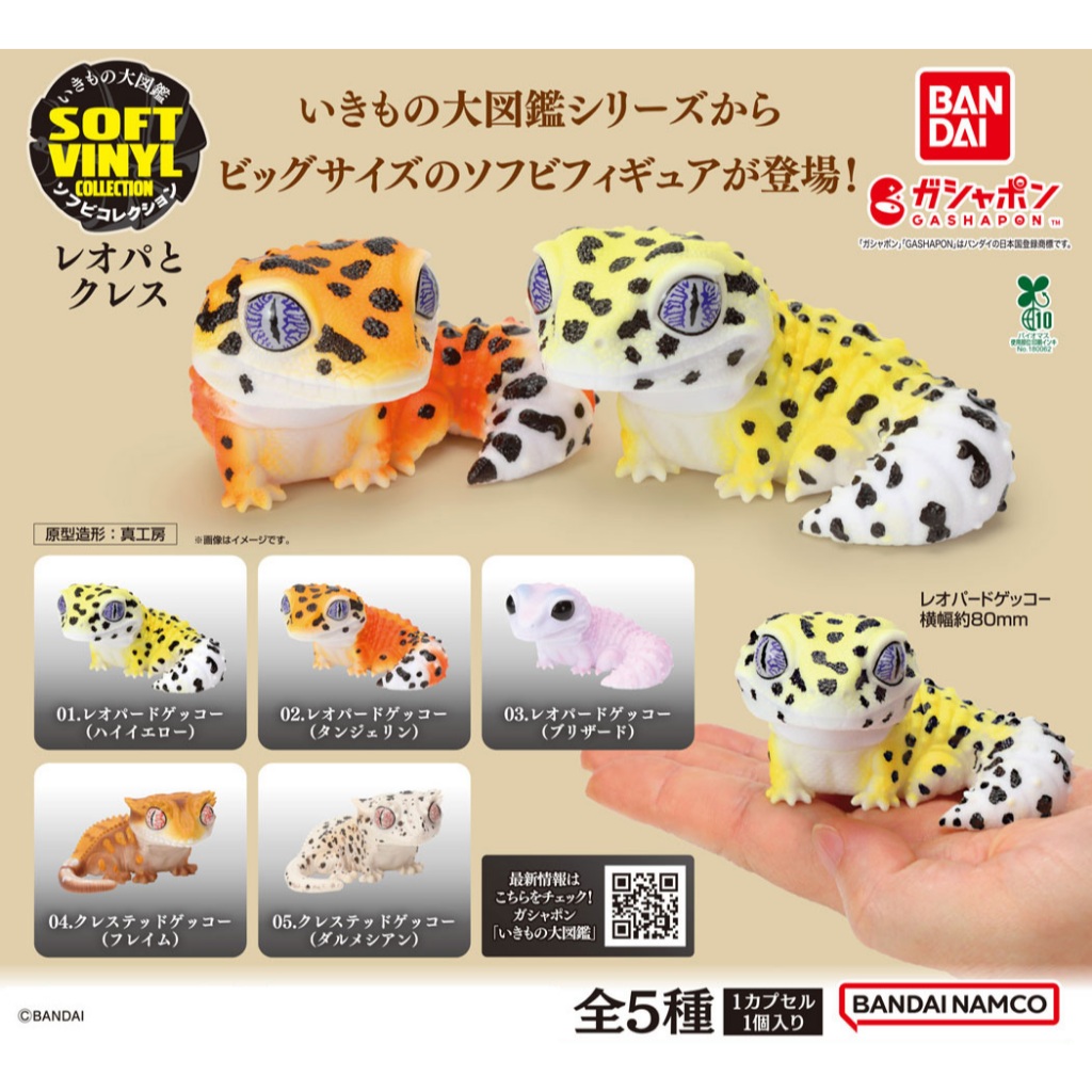 Gachapon Model Leopard Gecko-Fat Tail Branch-Rare There Is A bandai Ikimono Cover.