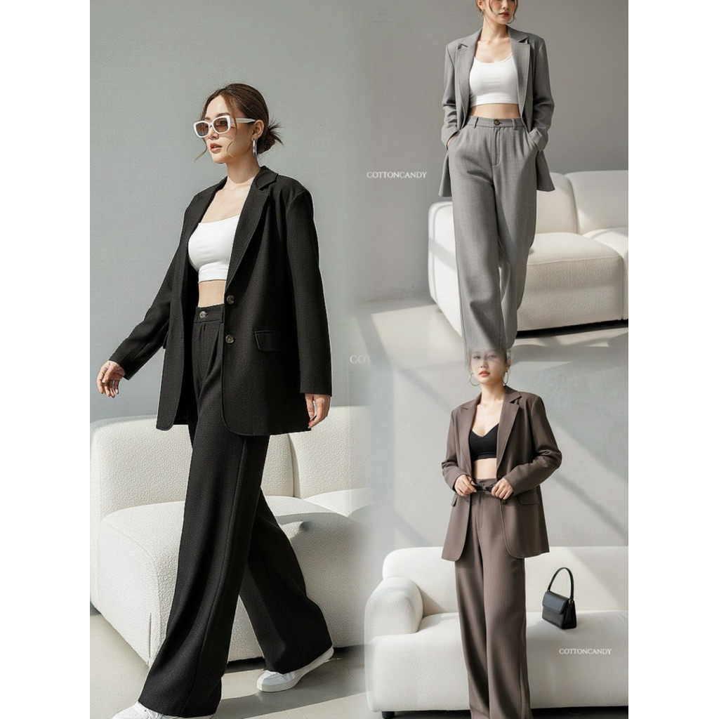 Bộ Kẹo Cotton 2 Miếng Phong Cách Malita blazer Mới