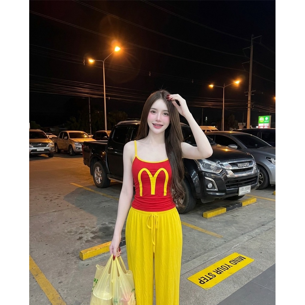 Bộ 2 Món Camisole + Quần Dài Phong Cách Hợp Thời Trang Tìm Việc HOT LB 41 Vai shop