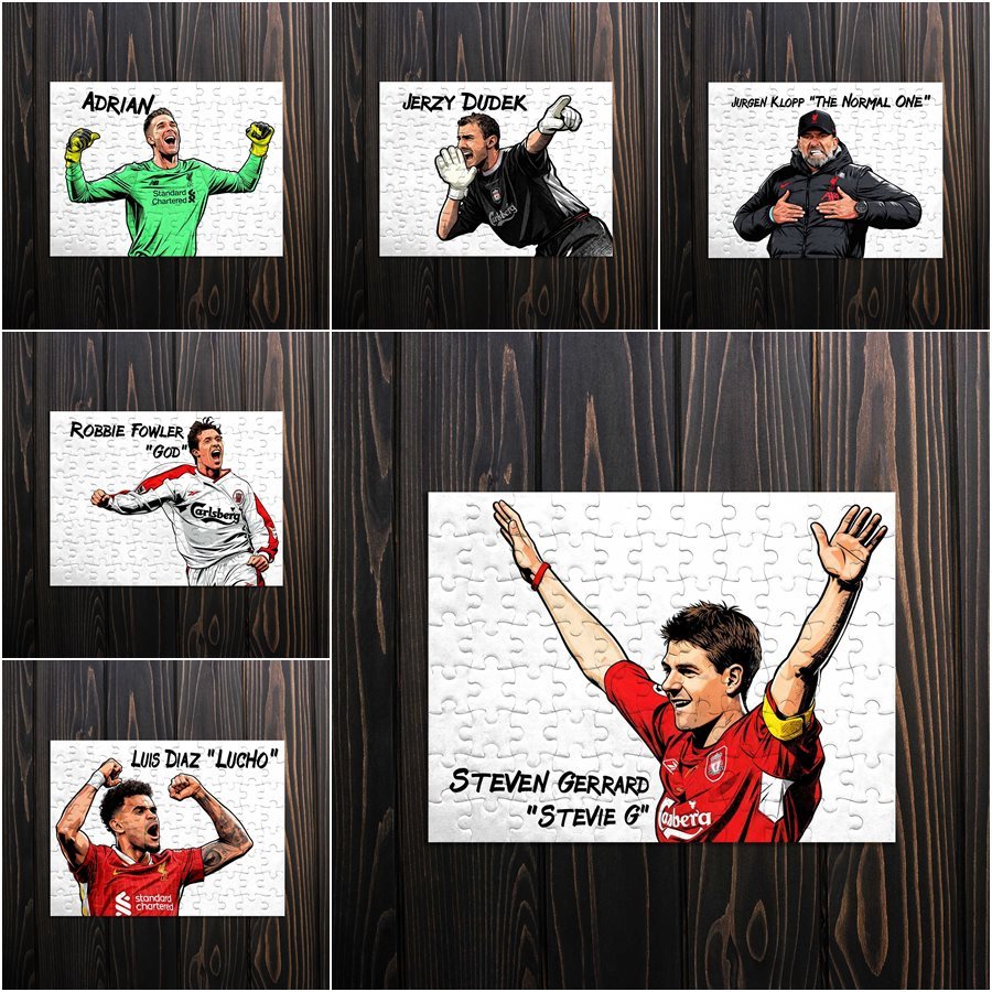 Jigsaw White Paper With Liverpool Player Pattern Street Art Vector Comic Set 2