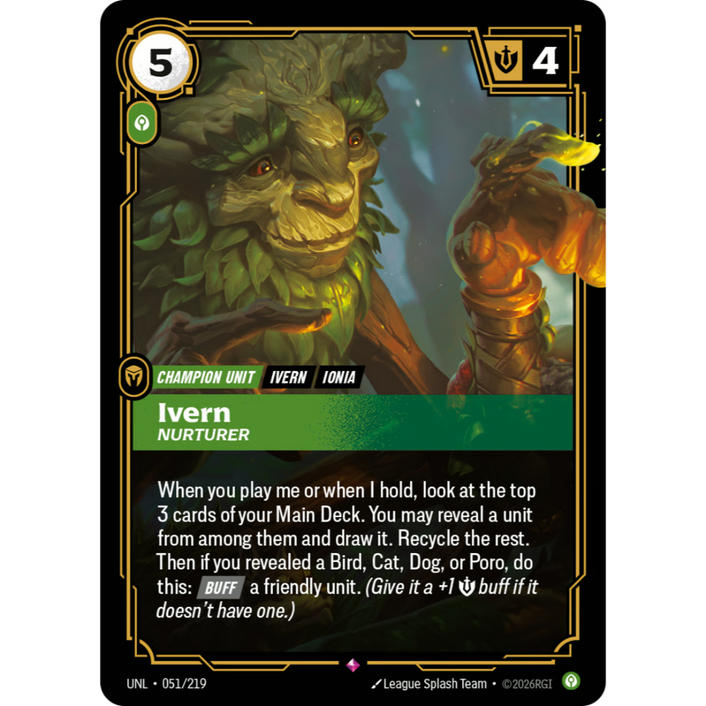RiftBound UNL 051 / 219 Ivern - Nurturer (Lá)