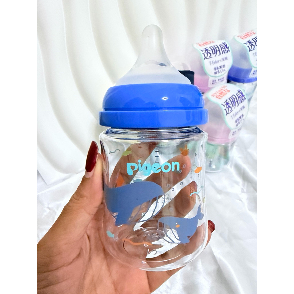 (1 Chai) Bình sữa cổ rộng Pigeon Cân trắng và trong suốt Ml Size 5 Ounce Và 8 Ounce. Dành cho trẻ sơ