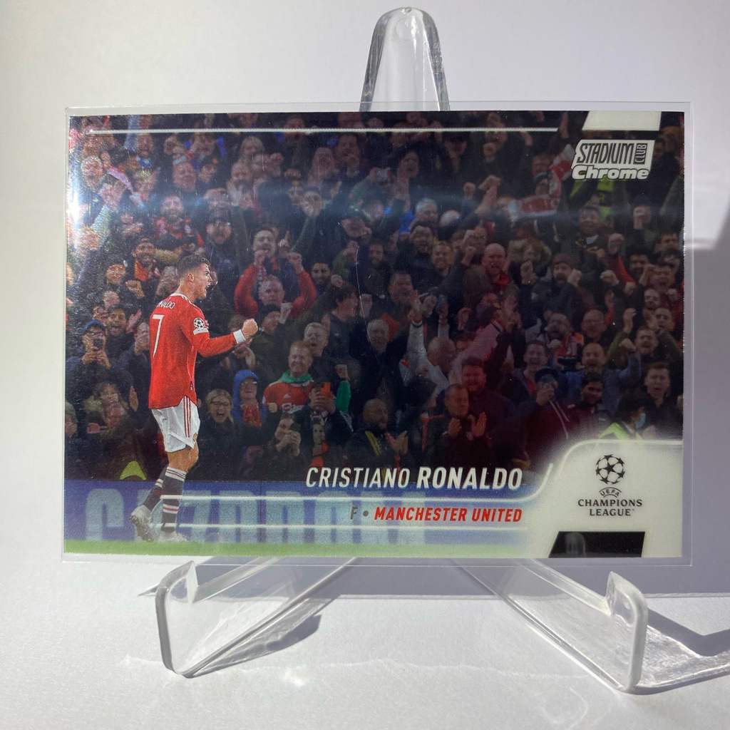 Thẻ bóng đá Cristiano Ronaldo CR7 MANCHESTER UNITED TOPPS STADIUM CHROME 2022 No.7 (số áo)