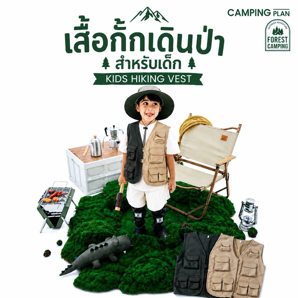 ️ KIDS HIKING VEST Trẻ em (Màu hai tông)