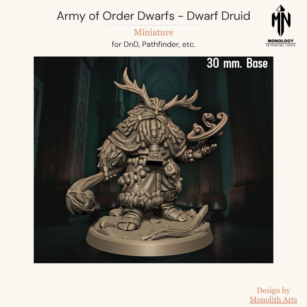 Dwarf Druid - Army of Order Dwarfs ❈ D & D, Pathfinder, v.v.