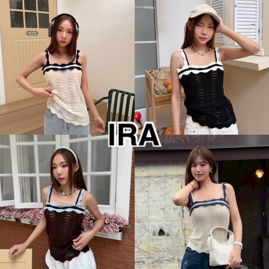 BY IRA Cassie dệt kim áo len dệt kim mỏng viền xù