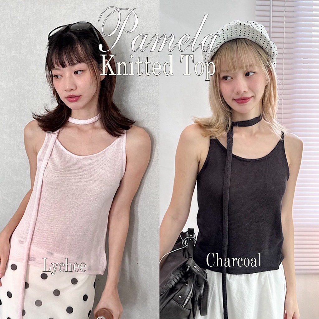 Chooesdress A2059 Pamela Dệt Kim Top Lụa + Dây Đeo Cổ