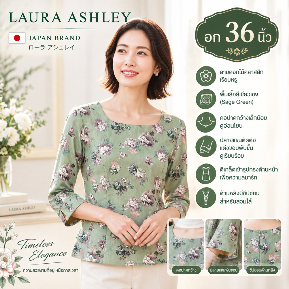 Áo Sơ Mi Nhật Bản Nữ Laura Ashley Thương Hiệu