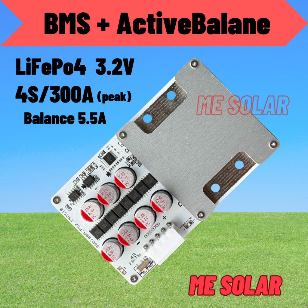 BMS 4S / 300A LiFePo4 3.2V Với Mạch Bảo Vệ Pin Lithium 5.5A Cân Bằng Hoạt Động