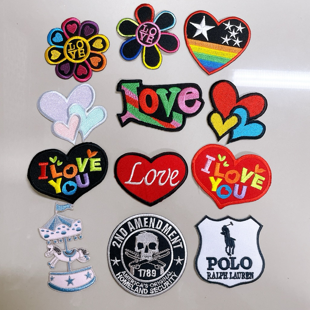 Iron-On Patch Heart Flower Đính kèm túi áo khoác tự làm