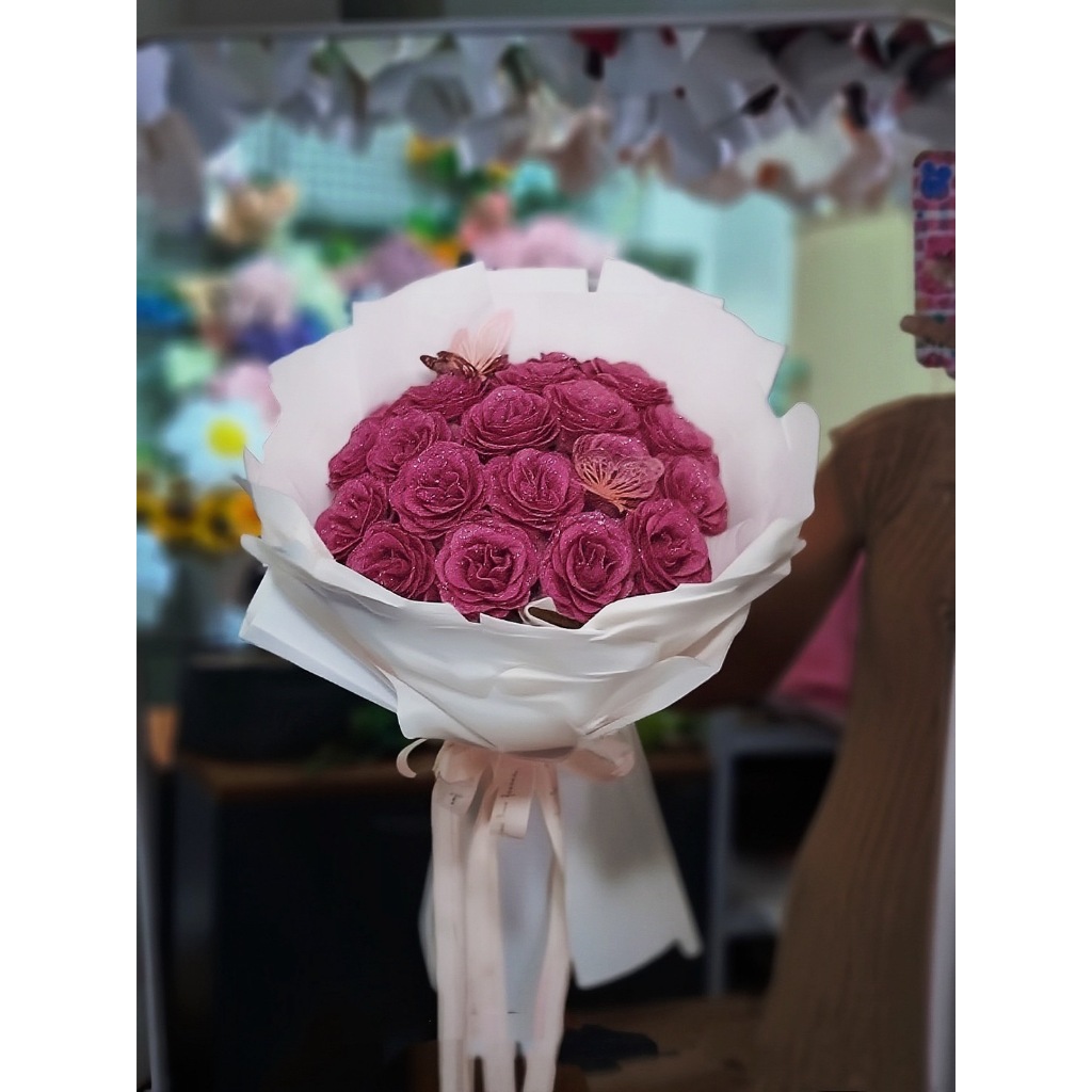 Bó hoa 5-9 Hoa hồng lấp lánh Kỷ niệm ngày lễ tình nhân Quà tặng quan trọng Tốt nghiệp