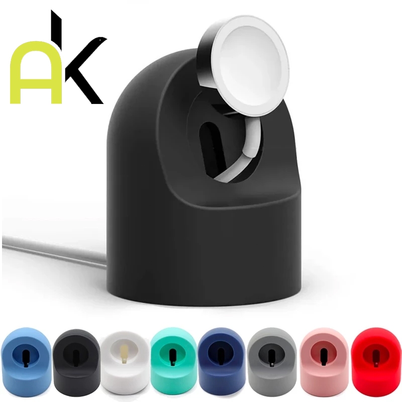 AK Cho iWatch Silicon Đứng Đồng Hồ Series 9 8 7 6 5 4 SE 3 2 1 Bộ Sạc Để Bàn