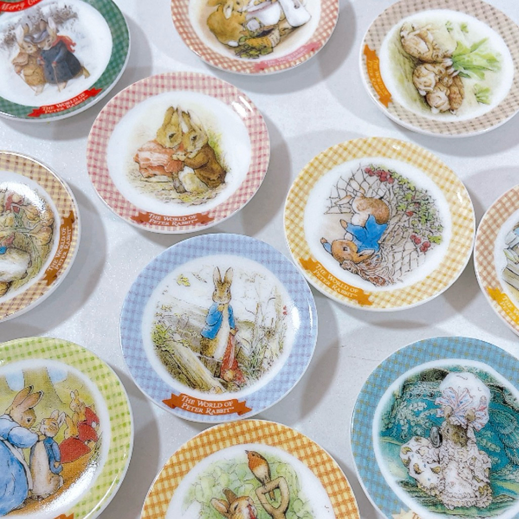 Bộ Đĩa Mini (Show) + Đế Gốm Size 1.8 Peter Rabbit 1 Từ Nhật Bản